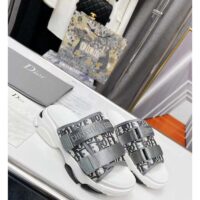 Dior Women Shoes CD D-Wander Slide Gray Technical Fabric Dior Oblique Fabric (2)
