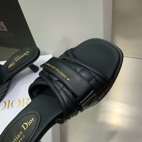 Dior Women Shoes CD Dio(r) Evolution Heeled Slide Black Quilted Cannage Calfskin (2)