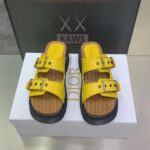 Dior Women Shoes CD Diorquake Strap Sandal Yellow Calfskin Wooden Insole - immagine 3