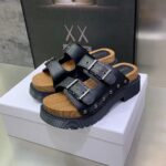 Dior Women Shoes CD Diorquake Strap Slide Black Calfskin Wooden Insole – Image 6