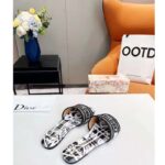 Dior Women Shoes CD Dway Slide Black White Check'n'Dior Embroidered Cotton - immagine 5