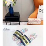 Dior Women Shoes CD Dway Slide White Multicolor D-Constellation Embroidered Cotton - Image 3