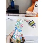 Dior Women Shoes CD Dway Slide White Multicolor D-Constellation Embroidered Cotton - Image 7