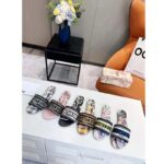 Dior Women Shoes CD Dway Slide Yellow Black Check'n'Dior Embroidered Cotton - Imagen 11