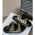 Dior Women Shoes DiorAct Slide Beige Multicolor Mizza Printed Technical Fabric - Image 5