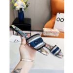 Dior Women Shoes CD Dway Slide Black Multicolor Embroidered Cotton D-Constellation Motif - Imagen 5