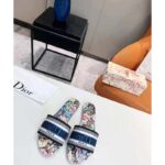 Dior Women Shoes CD Dway Slide Black Multicolor Embroidered Cotton D-Constellation Motif - Imagen 3