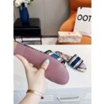 Dior Women Shoes CD Dway Slide Black Multicolor Embroidered Cotton D-Constellation Motif - Imagen 8