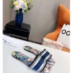 Dior Women Shoes CD Dway Slide Black Multicolor Embroidered Cotton D-Constellation Motif - Imagen 2