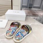 Dior Women Shoes Dway Slide White Embroidered Cotton Multicolor D-Constellation Motif - immagine 5