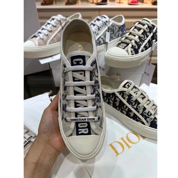 Dior Women Walk’n’Dior Sneaker Blue Toile De Jouy Embroidered Cotton (6)