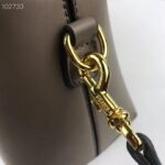 Fendi FF Women By The Way Medium Gray Leather Elaphe Boston Bag - Imagen 8