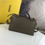Fendi FF Women By The Way Medium Gray Leather Elaphe Boston Bag - Imagen 3
