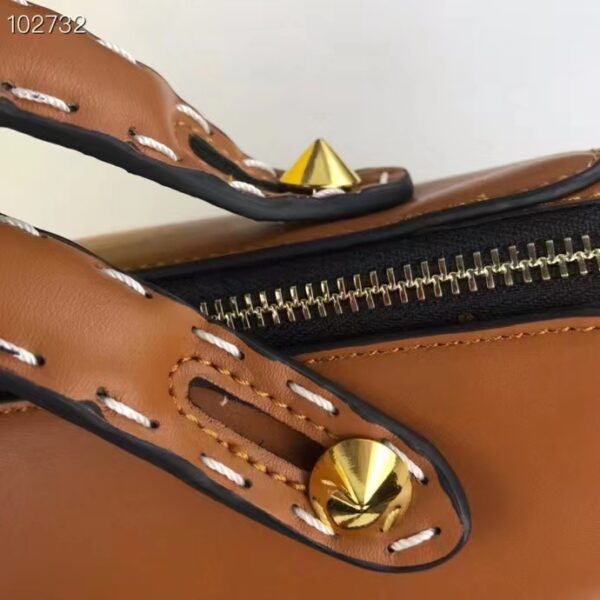 Fendi FF Women By The Way Medium Light Brown Leather Elaphe Boston Bag (3)