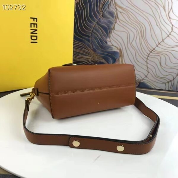 Fendi FF Women By The Way Medium Light Brown Leather Elaphe Boston Bag (6)