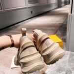 Fendi Unisex FF Fendi Flow Beige Mesh Running Sneakers – Image 6