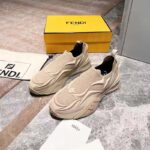 Fendi Unisex FF Fendi Flow Beige Mesh Running Sneakers – Image 4