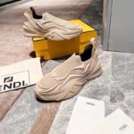 Fendi Unisex FF Fendi Flow Beige Mesh Running Sneakers – Image 5