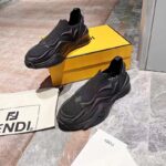 Fendi Unisex FF Fendi Flow Black Mesh Running Sneakers - Imagen 6