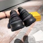 Fendi Unisex FF Fendi Flow Black Mesh Running Sneakers - Imagen 7