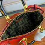 Fendi Women FF By The Way Mini Red Leather Small Boston Bag - immagine 7