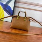 Fendi Women FF By The Way Mini Small Boston Bag Dove Gray Leather - Image 4