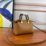 Fendi Women FF By The Way Mini Small Boston Bag Dove Gray Leather - Image 3
