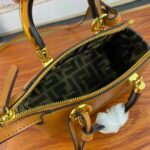 Fendi Women FF By The Way Mini Small Boston Bag Dove Gray Leather - Image 6