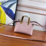 Fendi Women FF By The Way Mini Small Boston Bag Light Pink Leather – Image 2