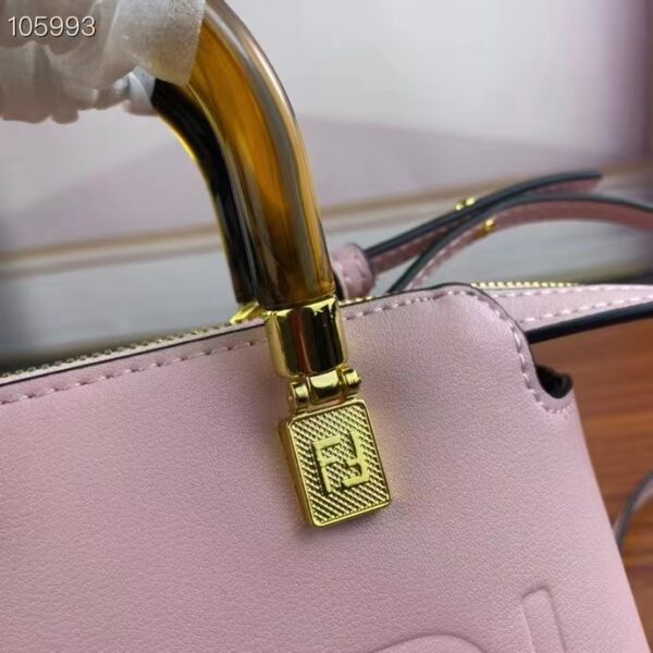 Fendi Women FF By The Way Mini Small Boston Bag Light Pink Leather (2)