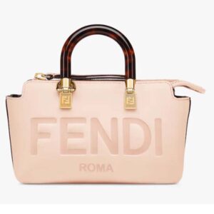Fendi Women FF By The Way Mini Small Boston Bag Light Pink Leather