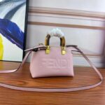 Fendi Women FF By The Way Mini Small Boston Bag Light Pink Leather – Image 3