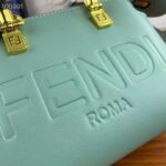 Fendi Women FF By The Way Mini Small Boston Bag Mint Green Leather - immagine 6