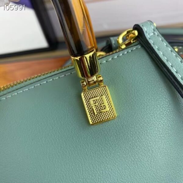 Fendi Women FF By The Way Mini Small Boston Bag Mint Green Leather (2)