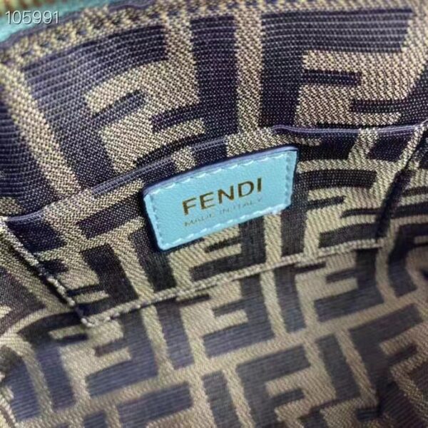 Fendi Women FF By The Way Mini Small Boston Bag Mint Green Leather (4)
