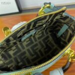 Fendi Women FF By The Way Mini Small Boston Bag Mint Green Leather - immagine 8