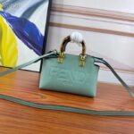 Fendi Women FF By The Way Mini Small Boston Bag Mint Green Leather - immagine 2