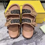 Fendi Women FF Fendi Feel Brown FF Fabric Slides 0.5 Cm Heel - immagine 3