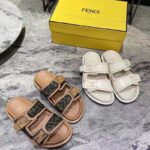 Fendi Women FF Fendi Feel White Leather Slides 0.5 Cm Heel - Image 13
