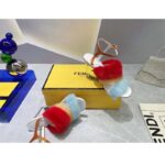 Fendi Women FF First Light Blue Mink High-Heeled Slingbacks 9.5 cm Heel - Imagen 9