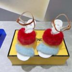 Fendi Women FF First Light Blue Mink High-Heeled Slingbacks 9.5 cm Heel - Imagen 5