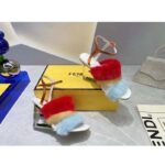 Fendi Women FF First Light Blue Mink High-Heeled Slingbacks 9.5 cm Heel - Imagen 7