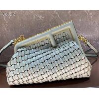 Fendi Women FF First Small Bag Mint Green Leather Interlace Bag (5)