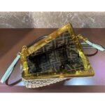 Fendi Women FF First Small Bag Mint Green Leather Interlace Bag - immagine 8