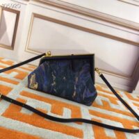 Fendi Women FF First Small Blue Marbled Fabric Bag (9)