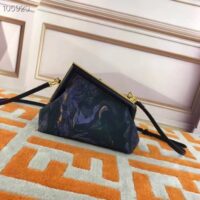 Fendi Women FF First Small Blue Marbled Fabric Bag (9)