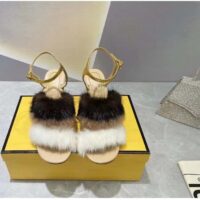 Fendi Women FF First White Mink High-Heeled Slingbacks 9.5 cm Heel (5)