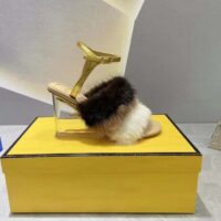 Fendi Women FF First White Mink High-Heeled Slingbacks 9.5 cm Heel (5)