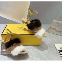 Fendi Women FF First White Mink High-Heeled Slingbacks 9.5 cm Heel (5)