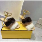 Fendi Women FF First White Mink High-Heeled Slingbacks 9.5 cm Heel - Image 5